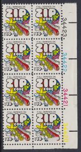 1511 Zip Code Plate Block MNH