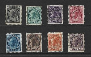 CANADA 1897 QUEEN VICTORIA MAPLE LEAF ISSUE - SCOTT 66 TO 73 - USED