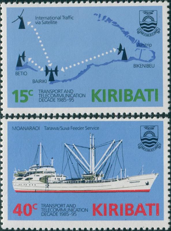 Kiribati 1985 SG249-250 Transport and Communications set MNH