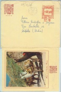 81693 - PERU - POSTAL HISTORY -  Red Mechanical postmark on PICTURE COVER   1956