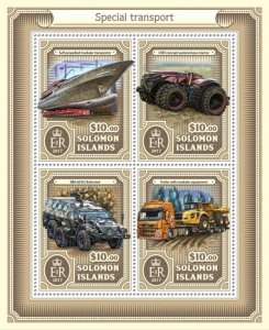 SOLOMON IS.- 2017 - Special Transport - Perf 4v Sheet - Mint Never Hinged