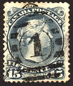 Canada #30b Used Magenta Cancel Faults