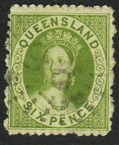 QUEENSLAND QV 6d SG68 fine used 96 cancel of Gympie Creek...................A376