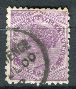 NEW ZEALAND; 1895 early classic QV Side Facer fine used 2d. value as SG 238
