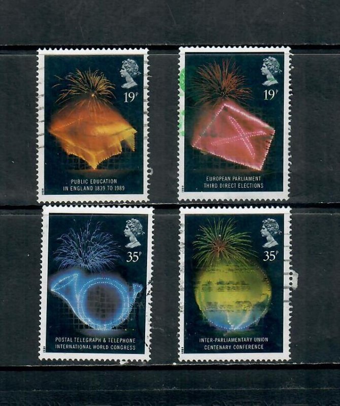 G.B 1989 COMMEMORATIVES  SET ROYAL MAIL INC. D UNDERPRINT USED h 191221