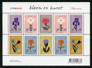 Netherlands Scott B740 MNHOG Sheet of 10 - 2004 Flowers Semi-Postals