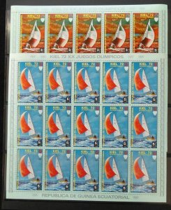 Guinea Ecuatorial 1972 Olympics Ship Sport Kiel Set x 15 MNH(105 Stamps) GU13