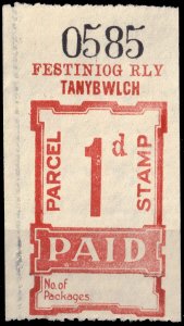 GB / Wales - FESTINIOG RAILWAY Parcel Stamp 1d (Tanybwlch) - Mint -d