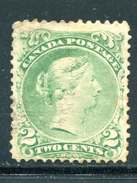 Canada #24i emerald green  Used  F-VF   - Lakeshore Philatelics