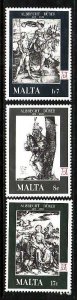 Malta-Sc#544-6- id10-unused VLH set-Durer Engravings-1978-