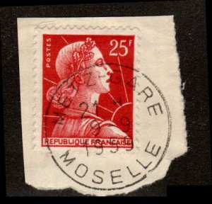 France  #756, Used, Postmark METZ - GARE, MOSELLE, 9-9-1959