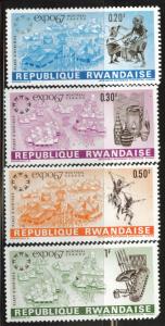 RWANDA Scott 225-228 MH* short set expo67