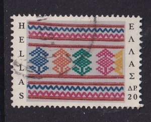 Greece  #875  used 1966 popular art 20d handwoven cloth