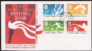 Cyprus 2008 Olympic games Beijing FDC.