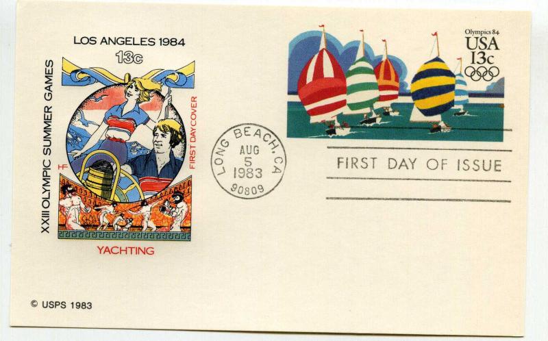 UX100 13c Yachting Olympics 84, Farnam, HF, FDC