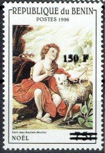 BENIN 2000 1260 150F €100 CHRISTMAS S JEAN BAPTISTE OVERPRINT SURCHARGE MNH-