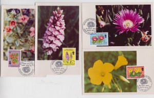 Guernsey  1972 Wildflowers set 4 Maxicards