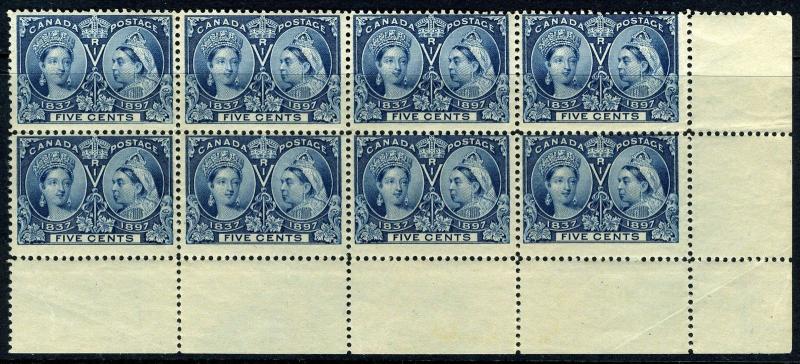 CANADA SC# 54 SG# 127 MINT NEVER HINGED CORNER BLOCK OF EIGHT AS SHOWN