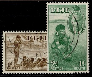 FIJI GVI SG276-277, 1951 health stamps set, FINE USED.