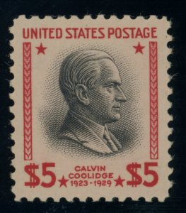 US Stamp #834 Calvin Coolidge $5.00 - PSE Cert - SUPERB 98 - MPH