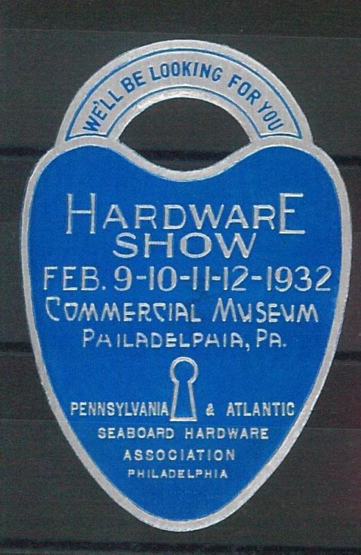 55214 -  VINTAGE  POSTER STAMP Label - USA: HARDWARE EXPO -  PHILADEPHIA  1932