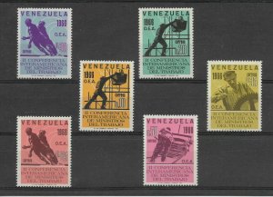 VENEZUELA 1966 OEA LABOUR MINISTERS CONFERENCE PEOPLE WORKING SET MI 1668/73