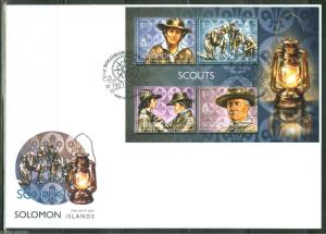 SOLOMON ISLANDS 2014 SCOUTS JULIETTE LOW  SHEET FIRST DAY COVER