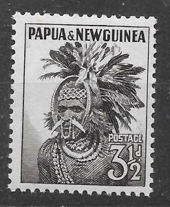 PAPUA NEW GUINEA SG6a 1958 3½d BLACK MNH