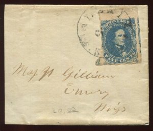 Confederate States 4 Used Stamp on Partial Cover BZ1416