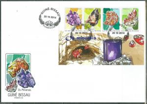 GUINEA BISSAU  2014  MINERALS   SHEET   FIRST DAY COVER