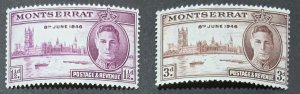 MONTSERRAT 1946 VICTORY SET SG113/114 LIGHTLY MOUNTED MINT