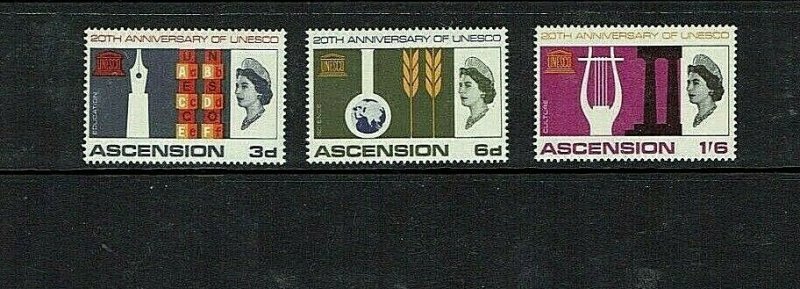 Ascension: 1967, 25th Anniversary of UNESCO, MNH set