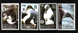 South Georgia-Sc#290-3-unused NH set-Birds-WWF-Albatross-2003-