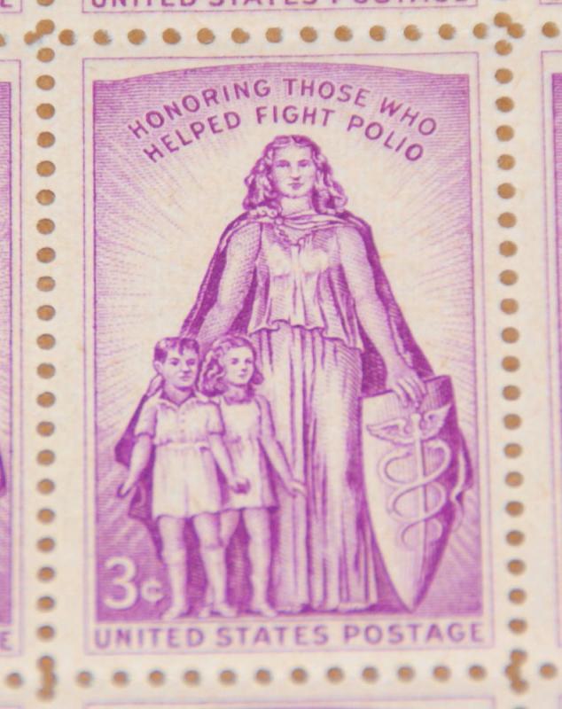 1957 sheet, March of Dimes Polio Issue, Sc# 1087