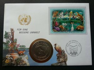 United Nations Economic Commission Environment 1991 Owl FDC (coin cover) *clean
