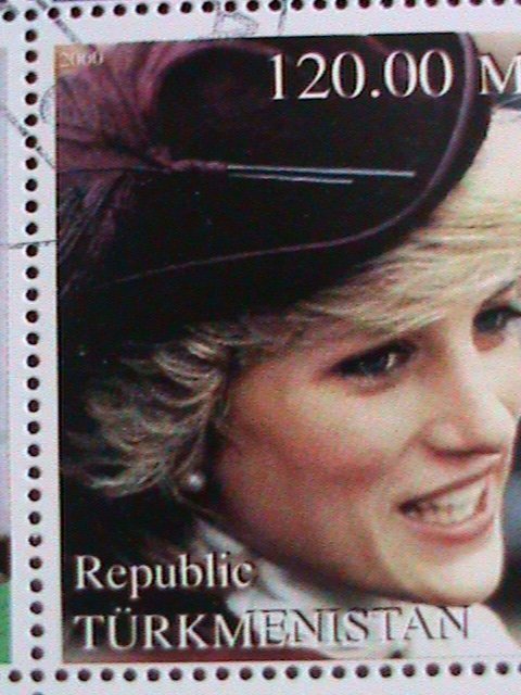 ​TURKAMENISTAN 2000-IN MEMORIAL-PEOPLE'S QUEEN-LADY DIANA-CTO-S/S VERY FINE