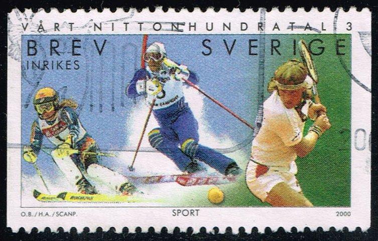 Sweden #2387 Skiers and Bjorn Borg; Used (1.40)