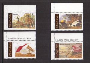 Tanzania   #306-309  MNH  1986  American bird species illustrations