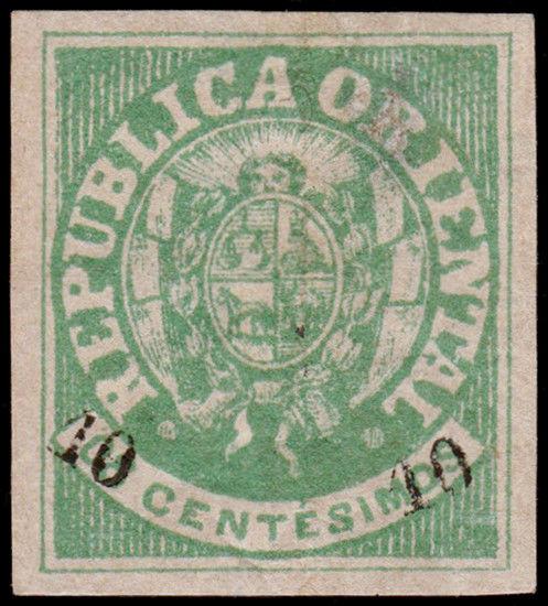 Uruguay Scott 25 (1866) Mint H F-VF, CV $30.00 B