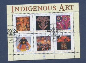UN United Nations - Scott 836 - FVF used S/S - Indigenous Art -