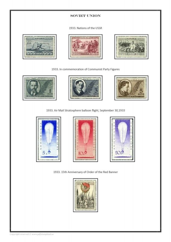 SOVIET UNION USSR RUSSIA 1923-1991 PDF (DIGITAL)  STAMP ALBUM PAGES