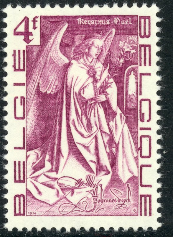 BELGIUM 1974 Angel CHRISTMAS Issue Sc 884 MNH