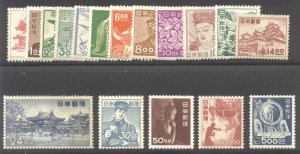 JAPAN #509-21B Mint - 1950-52 Pictorial Set