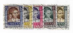 Luxembourg Sc #B40-B44 set of 5 used VF