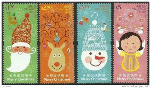 2014 HONG KONG MERRY CHRISTMAS 4V STAMP 