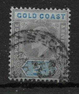 GOLD COAST SG66a 1912 2/= PURPLE & BLUE ON BLUE USED