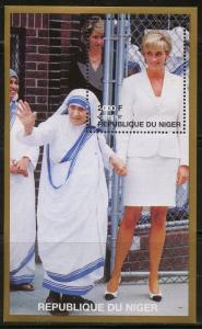 NIGER PRINCESS DIANA WITH MOTHER TERESA  SOUVNIR SHEET MINT NH