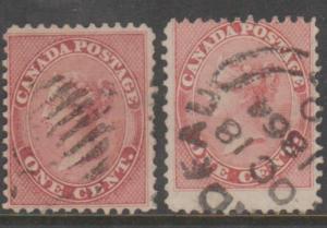 Canada Scott #14 Stamp - Cat $90 - Used Set