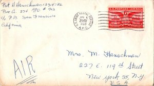 United States A.P.O.'s 6c Alexandria Airmail 1949 U.S. Army Postal Service, A...