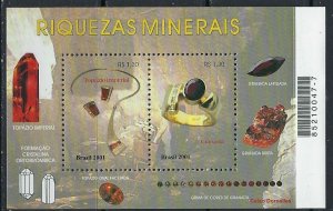 Brazil 2828 MNH 2001 Minerals; tiny internal bend (ak3633)